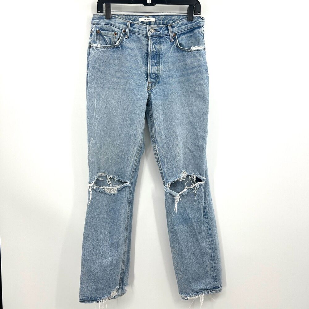 GRLFRND Helena Jeans Womens 28 High Rise Distressed Straight Good Life Wash